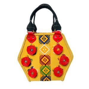African Kente Leather Bag